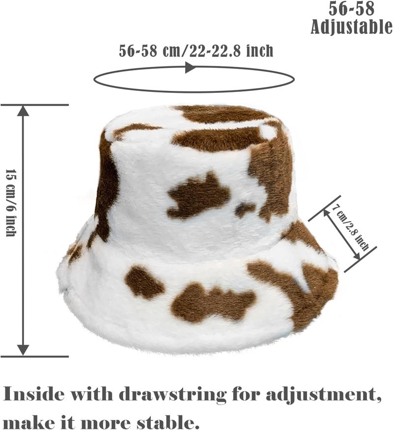Yonchic Store Winter Soft Faux Fur Plush Bucket Hat, Lovely Fisherman Cap, Fashion Outdoor Thick Warm Sun Cap for Women - Image 2